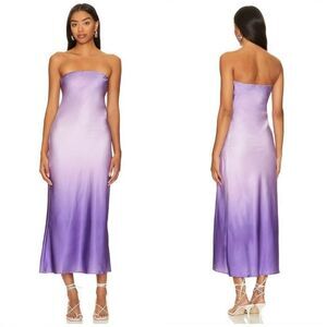 NWT Women’s SNDYS From REVOLVE ‘Angel’ Purple Ombre Strapless Dress Size L